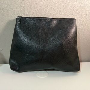 Classic Black Korean Fo-Leather Pouch